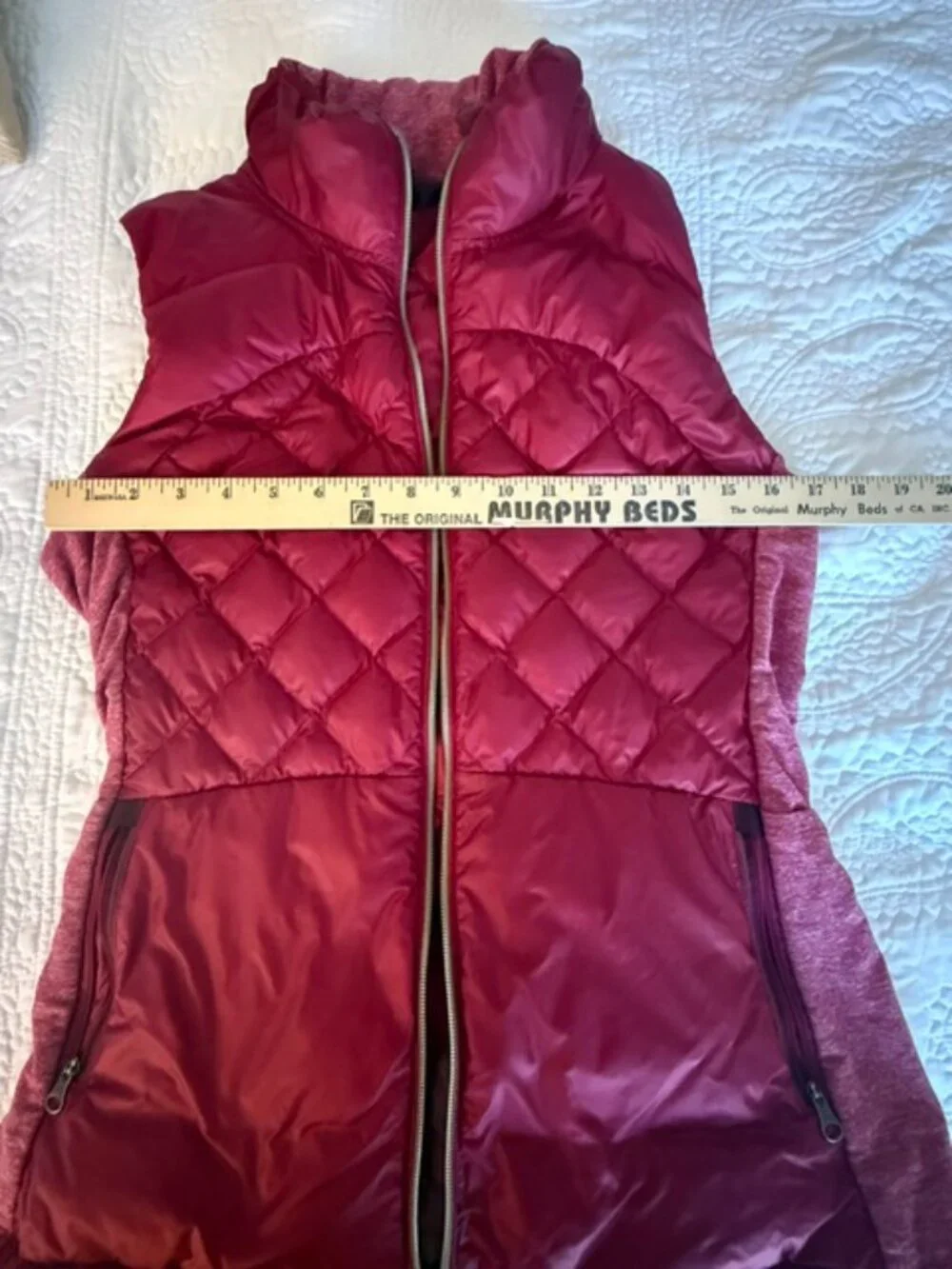 Lululemon Down For a Run Quilted Vest Size Zip Puffer Down Berry Rumble